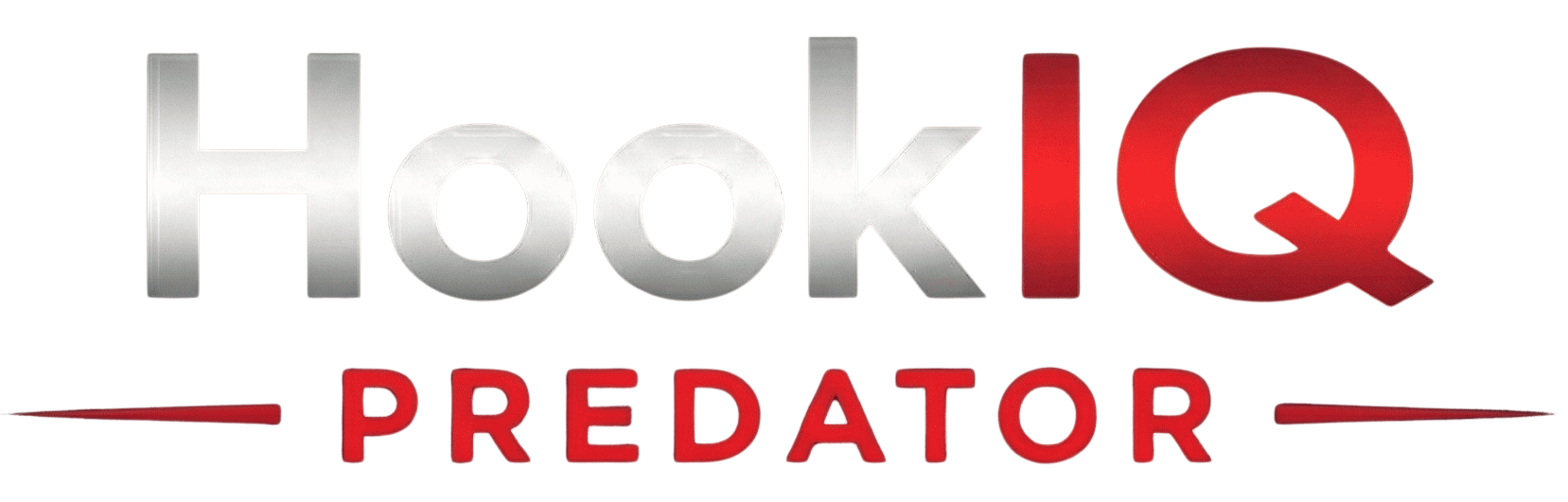 HookIQ Predator Schriftzug — KI-Angel-App für Raubfischangler