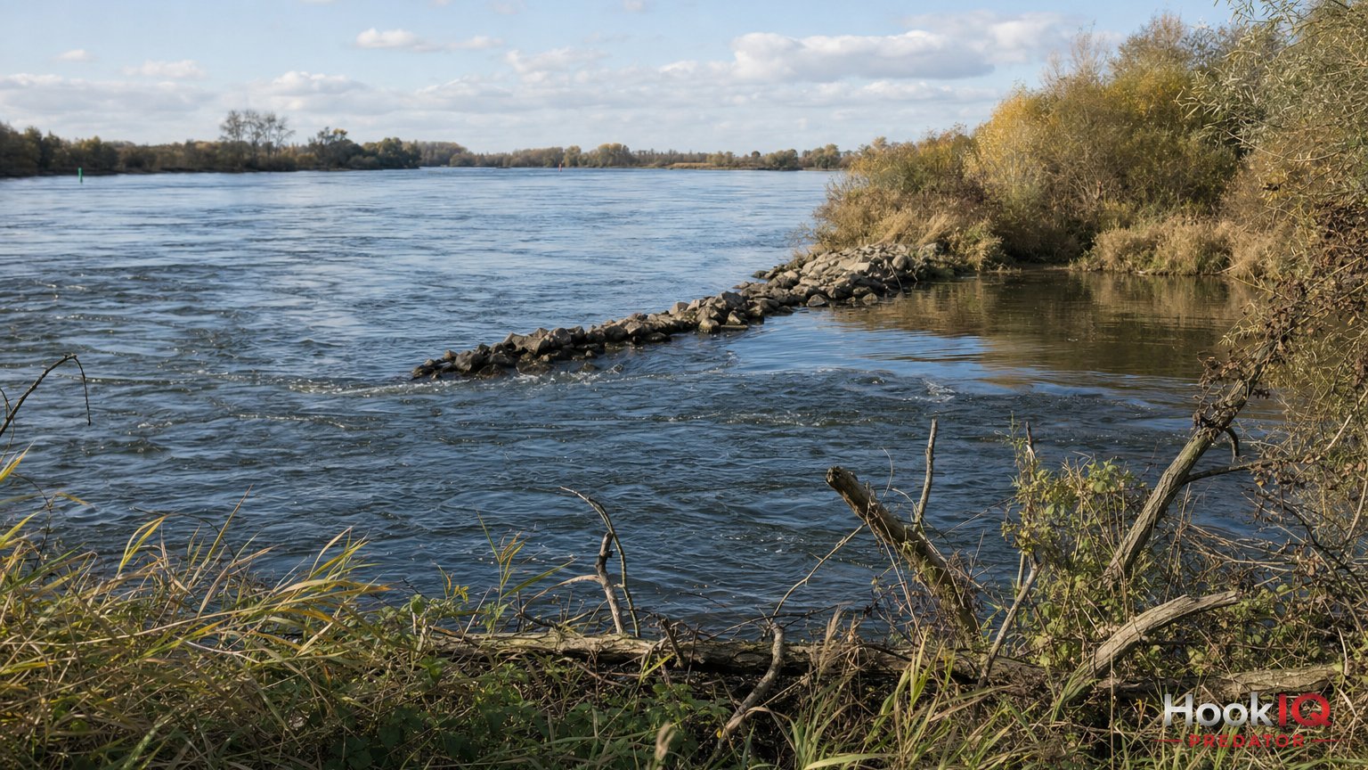 Hecht im Fluss: Buhnen, Strömungskanten und Hafeneinfahrten im Herbst